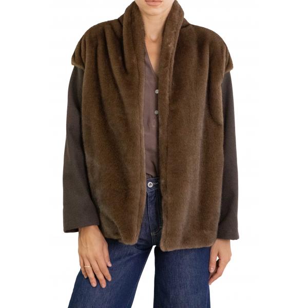 Giacca con gilet di similpelliccia Sofy